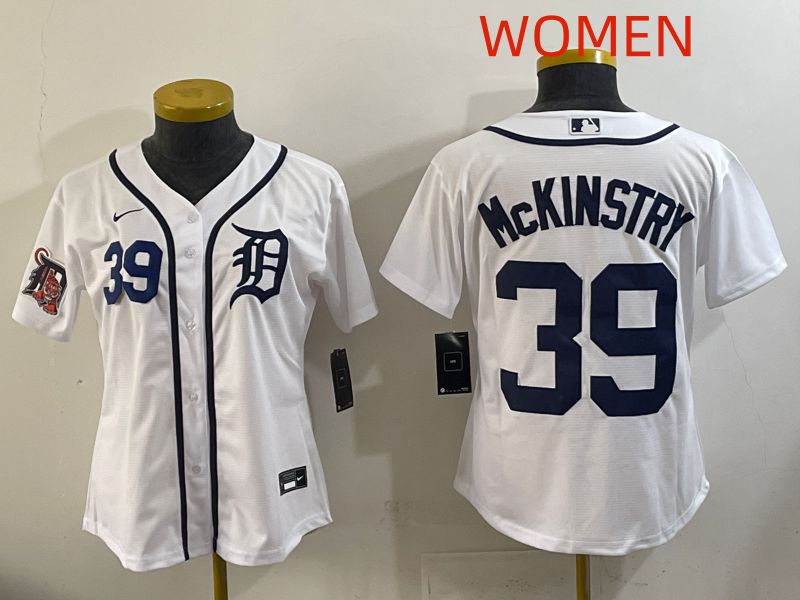 Women Detroit Tigers #39 Mckinstry White Game Nike MLB Jersey style 006->women mlb jersey->Women Jersey